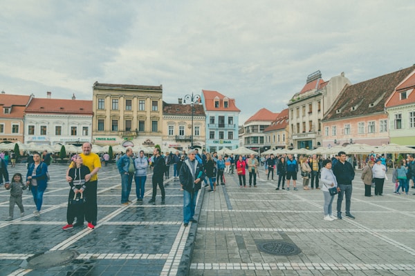 People exploring a city
