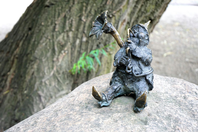 One of Wroclaw's bronze dwarf sculptures